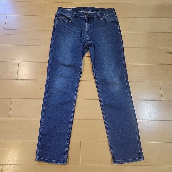 Mugsy Jeans Mens 33x32/Fit 33x30 Straight Leg Zip Fly Stretch Blue Denim FLX2AFU - Picture 2 of 8